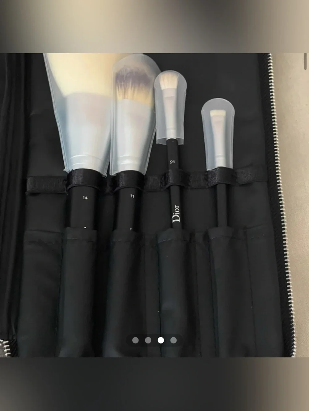 Dior Black Backstage Travel Toiletry Pouch with brushes and Box . NWT
